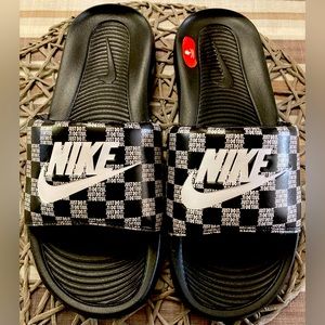 Nike Men’s Size 12 Victori One Sports Slide Print Black Sandals CN9678 004